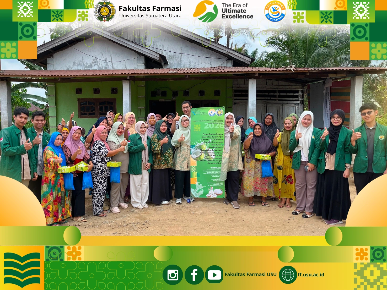 Rising After the Disaster, Faculty of Pharmacy USU Promotes Economic Independence through VCO and Nata de Coco Training